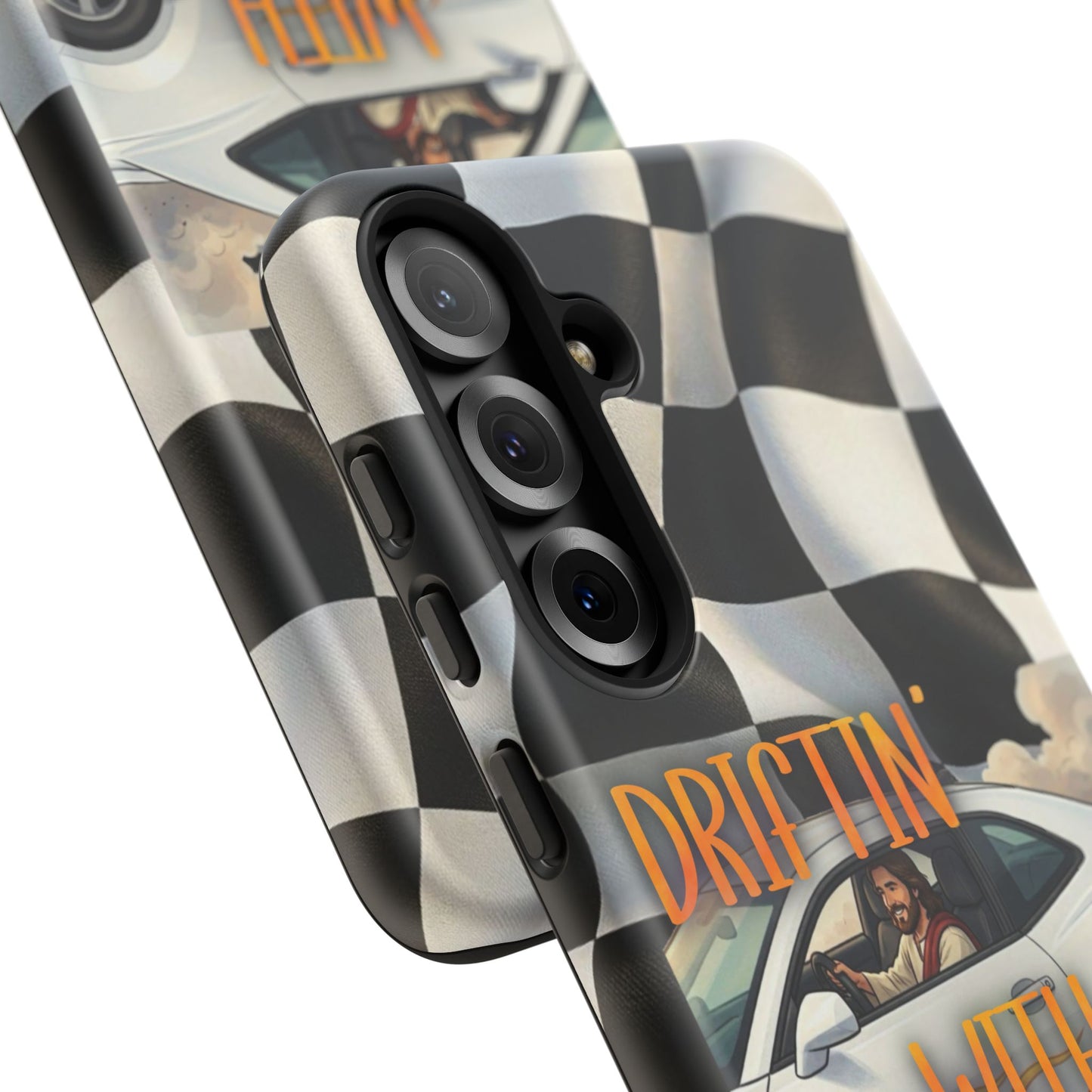 Phone Case — "Driftin' With Jesus" Racing Crosscheck Design - Samsung/ Google phones
