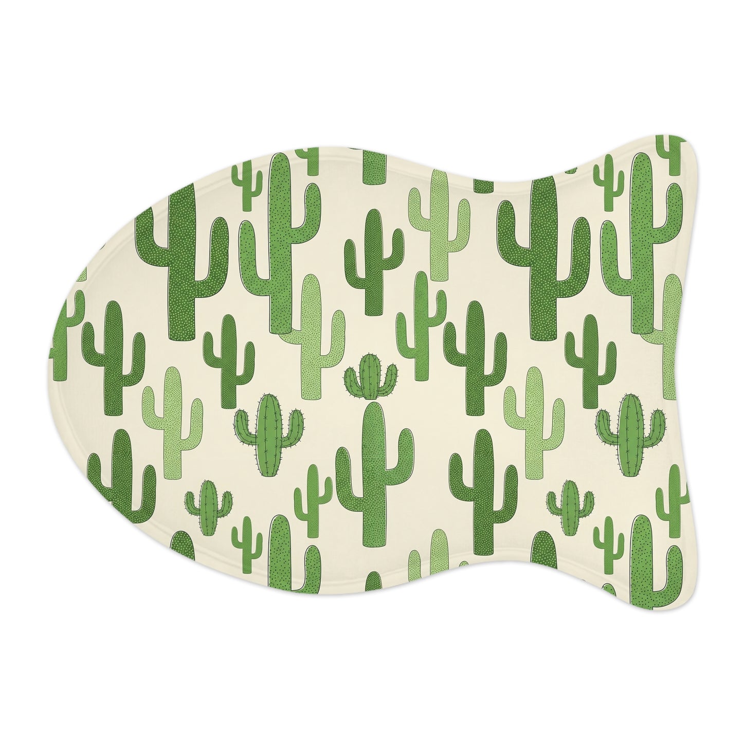 Cactus Pattern Pet Feeding Mat — Non-Slip Dog & Cat Bowl Placemat