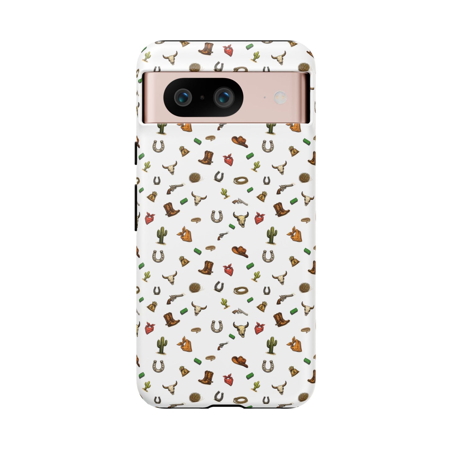 Western Pattern Phone Case — Cowboy Boots, Hats, Horseshoes & Cactus Tough Case