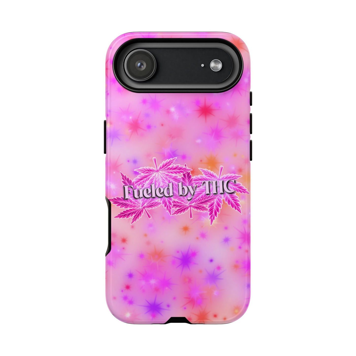 Fueled by THC Phone Case — Pink Cannabis Leaf Protective Case