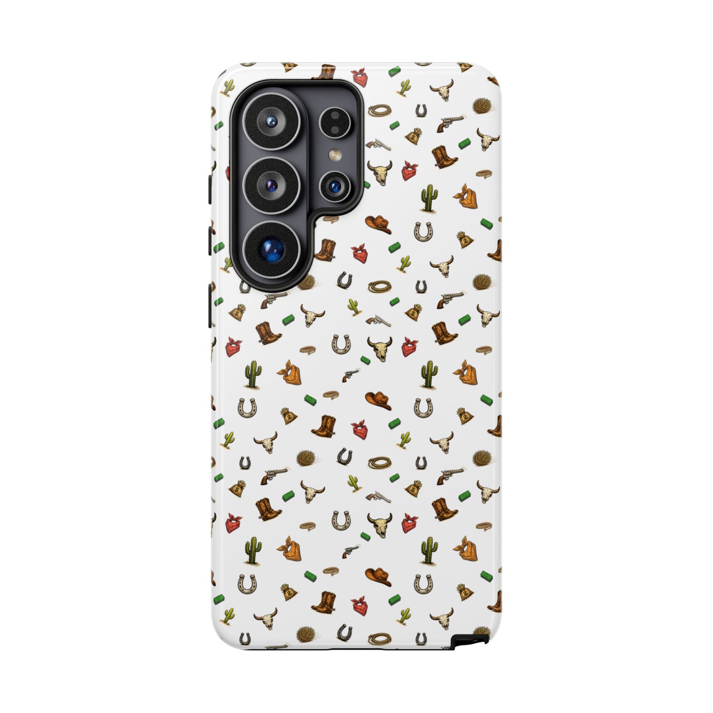 Western Pattern Phone Case — Cowboy Boots, Hats, Horseshoes & Cactus Tough Case