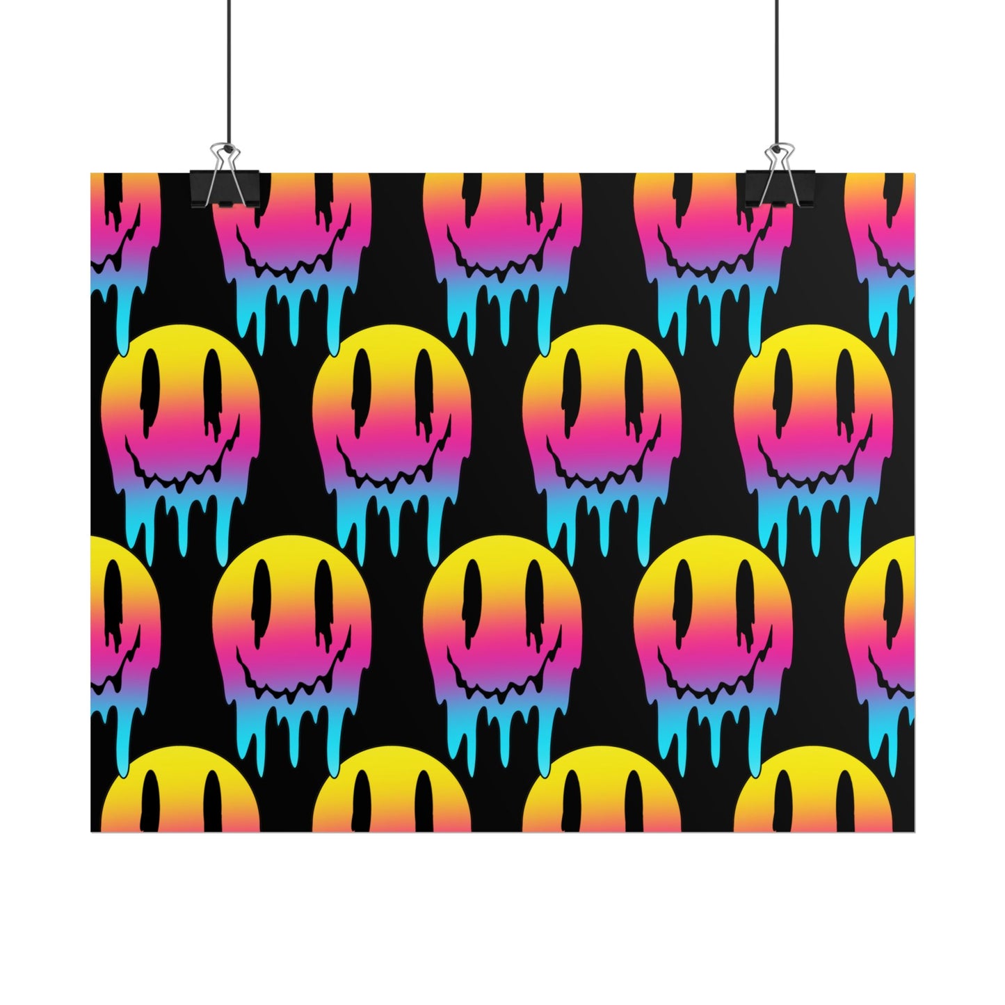 Neon Drip Smiley Poster
