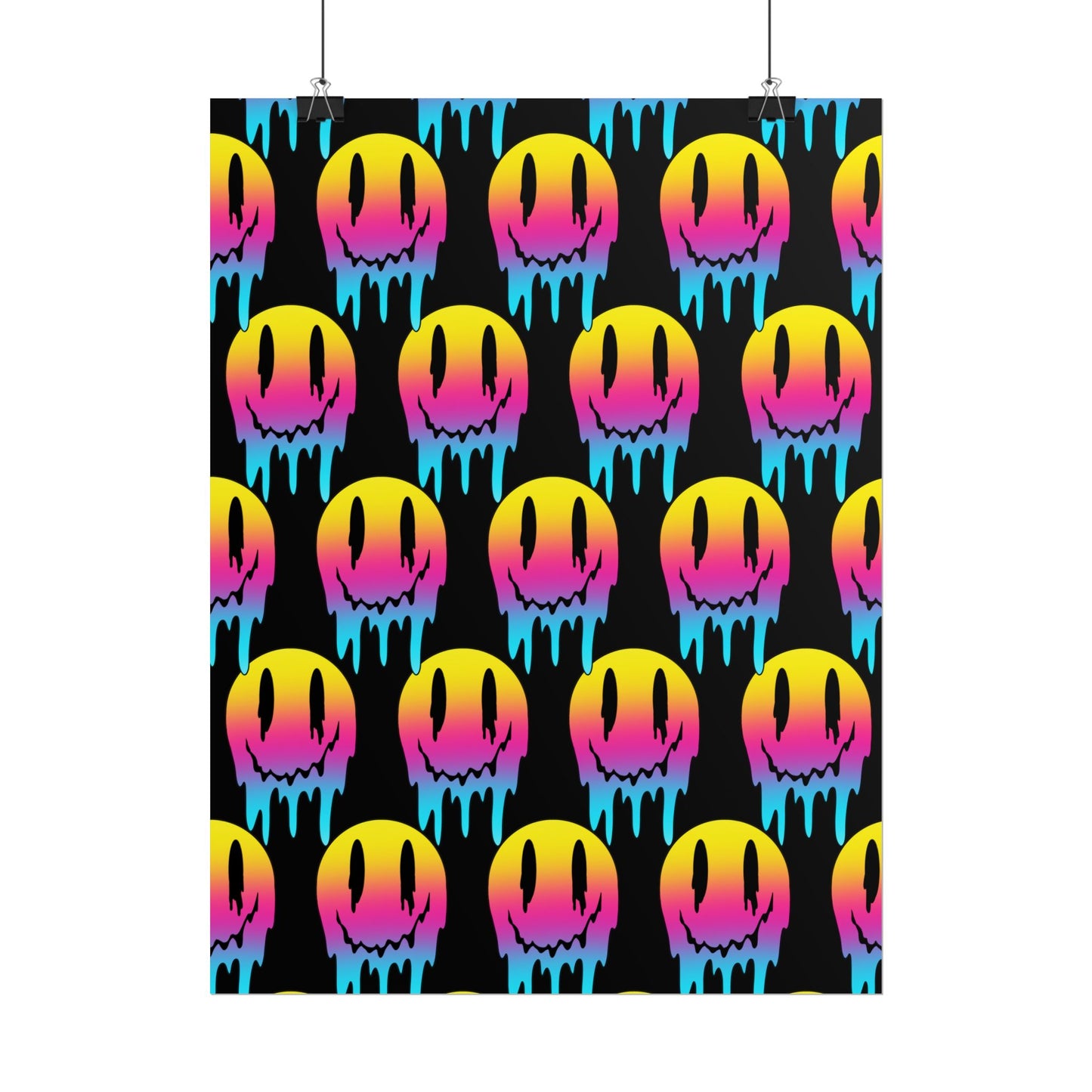 Neon Drip Smiley Poster