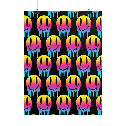 Neon Drip Smiley Poster