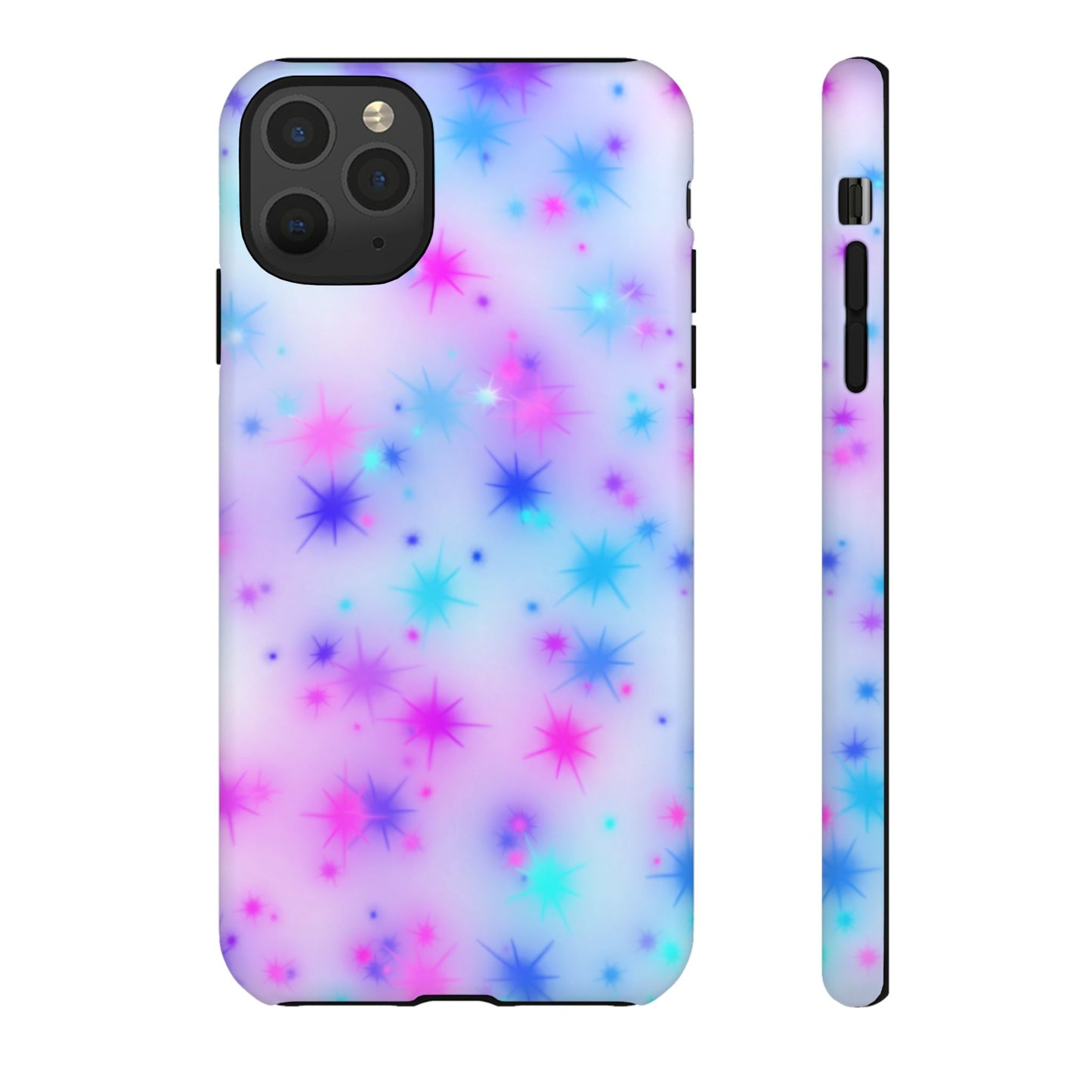 Galaxy Starburst Tough Phone Case — Pastel Pink & Blue Sparkle Protective Cover