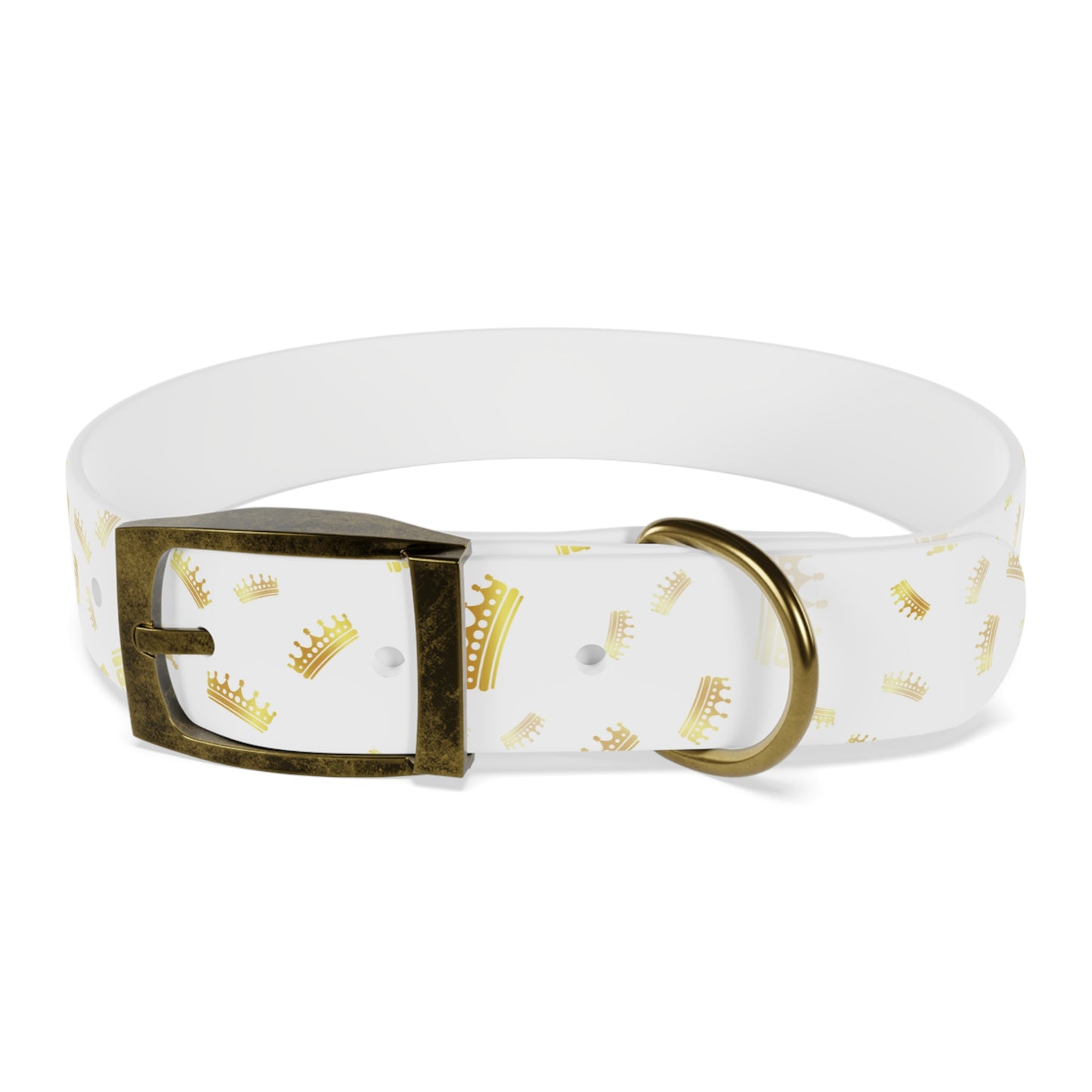 Gold Crown Pattern Dog Collar — Royal Pet Collar for Small & Large Dogs