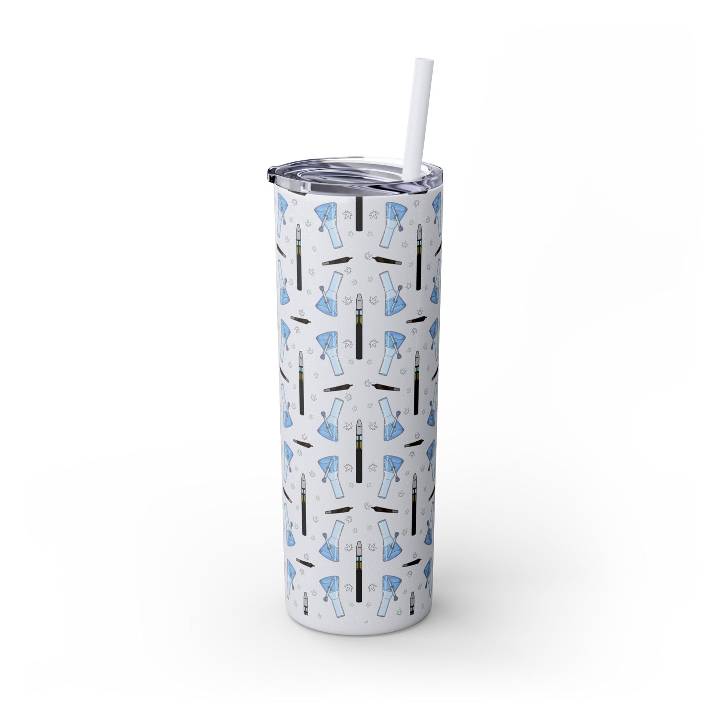 20oz Skinny Tumbler – Bongs & Penjamin Pattern | Travel Straw Cup for Stylists