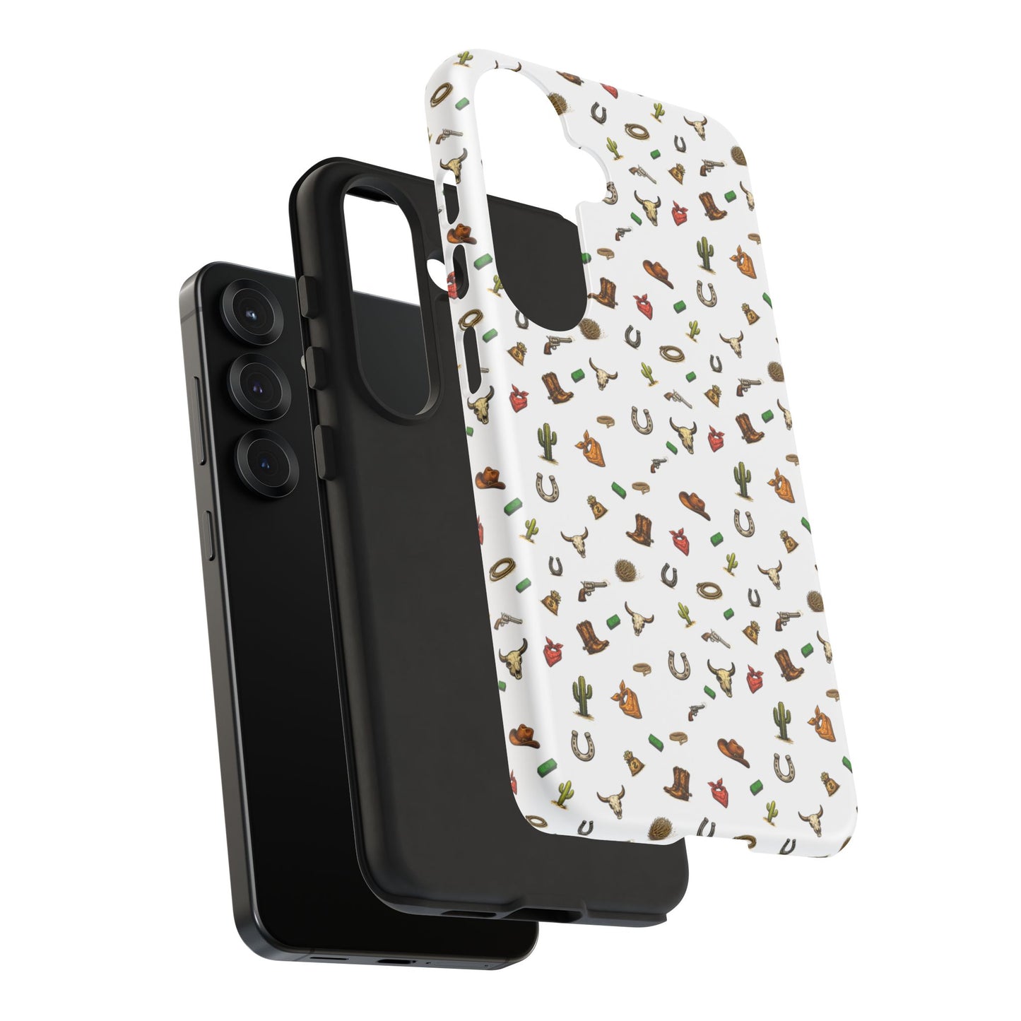 Western Pattern Phone Case — Cowboy Boots, Hats, Horseshoes & Cactus Tough Case