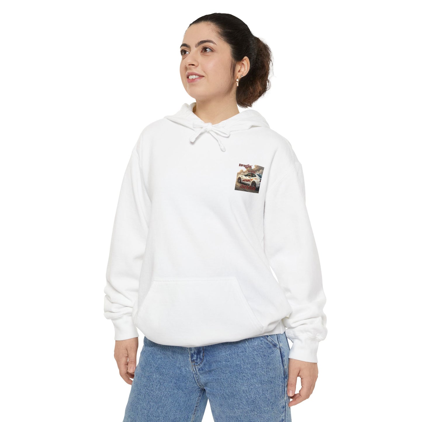Dragin with Jesus Hoodie — Small Chest Print