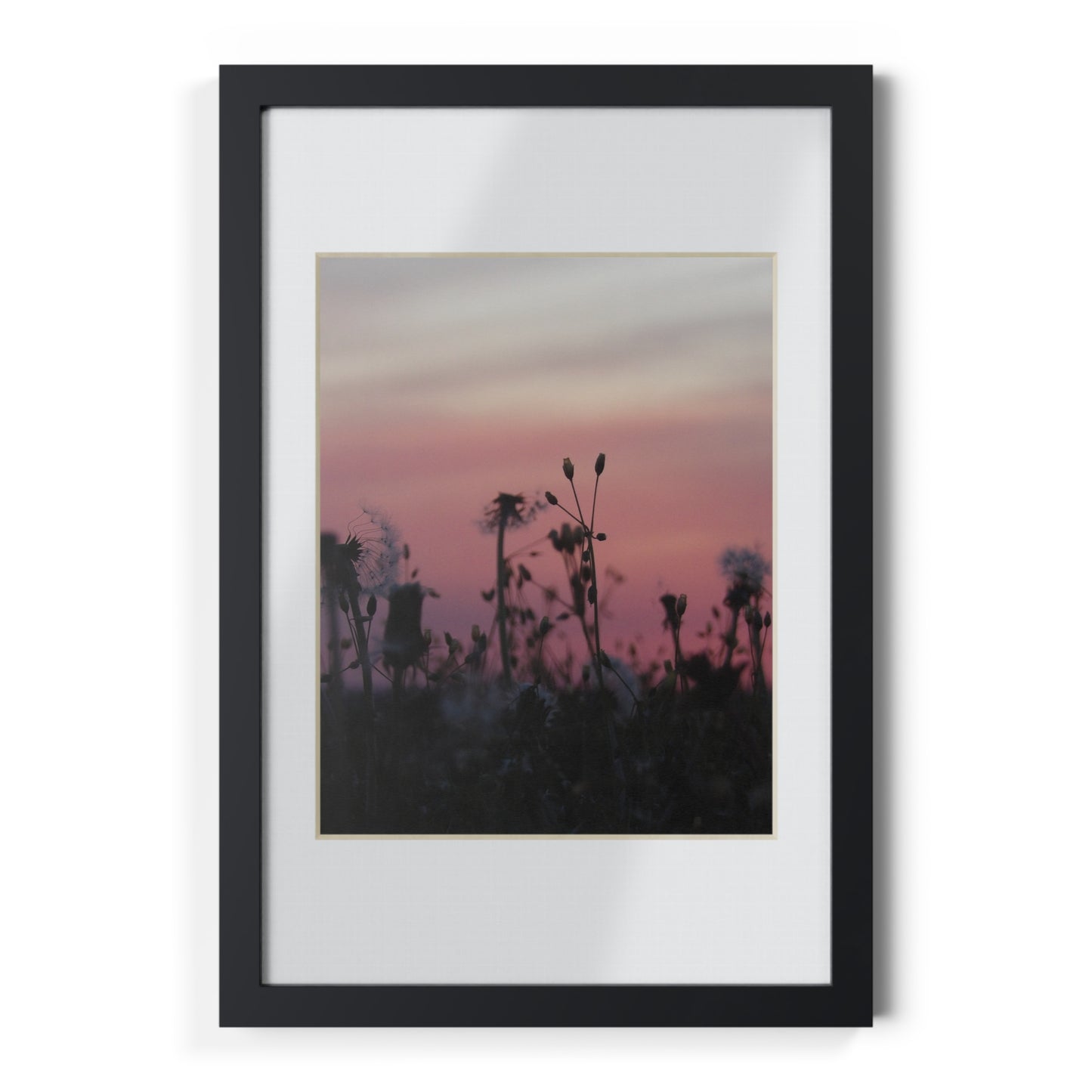 Sunset Wildflowers Framed Poster — Black Frame Wall Art