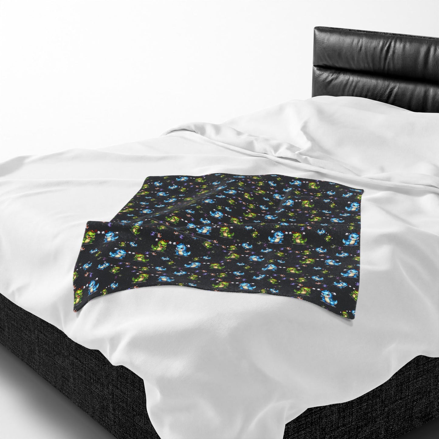 Plush Blanket — Cute Dino Pattern Velveteen Throw