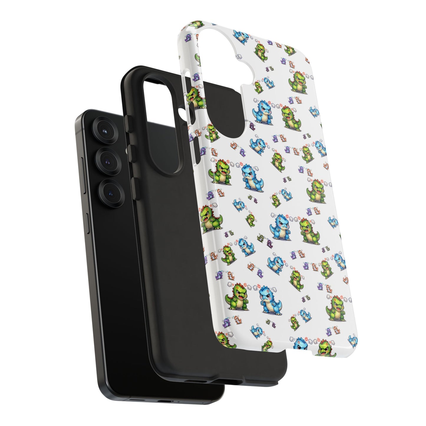 Cute Dino Pattern Phone Case — Playful Cartoon Dinosaur Tough Phone Cover