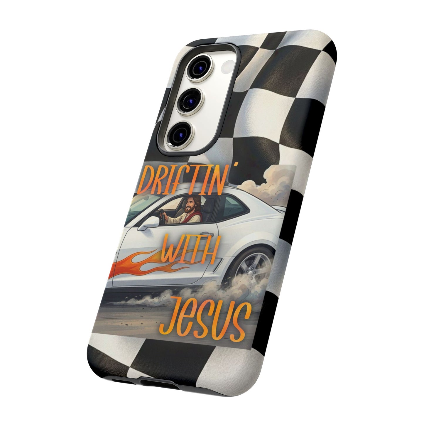 Phone Case — "Driftin' With Jesus" Racing Crosscheck Design - Samsung/ Google phones