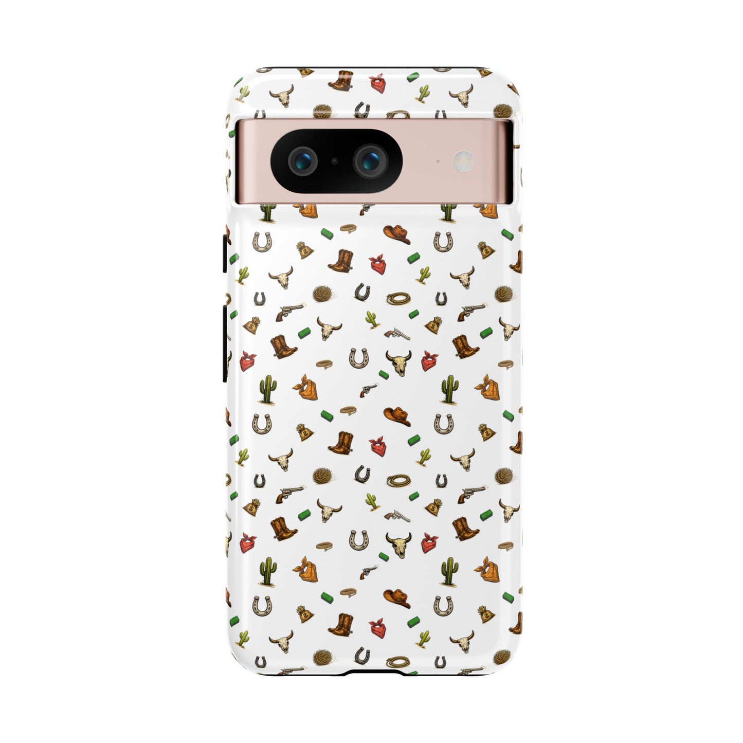 Western Pattern Phone Case — Cowboy Boots, Hats, Horseshoes & Cactus Tough Case