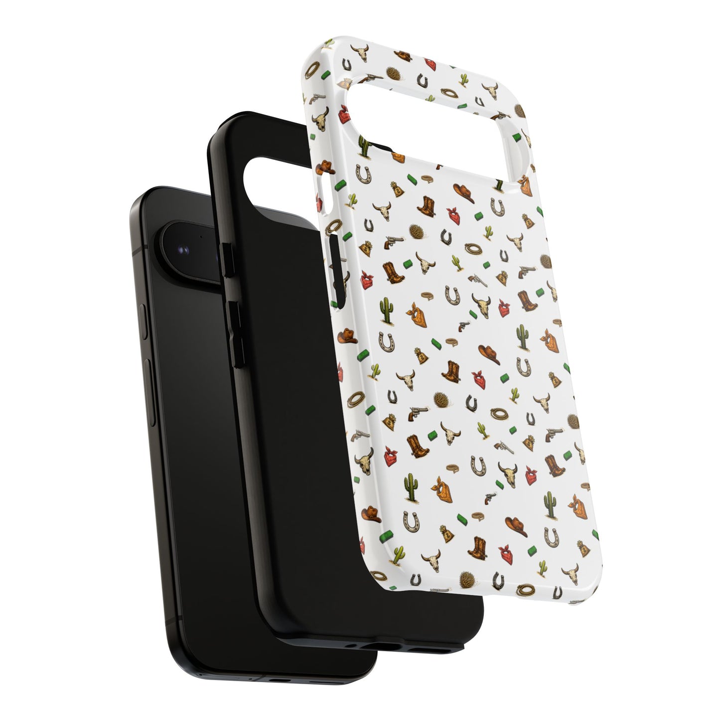 Western Pattern Phone Case — Cowboy Boots, Hats, Horseshoes & Cactus Tough Case
