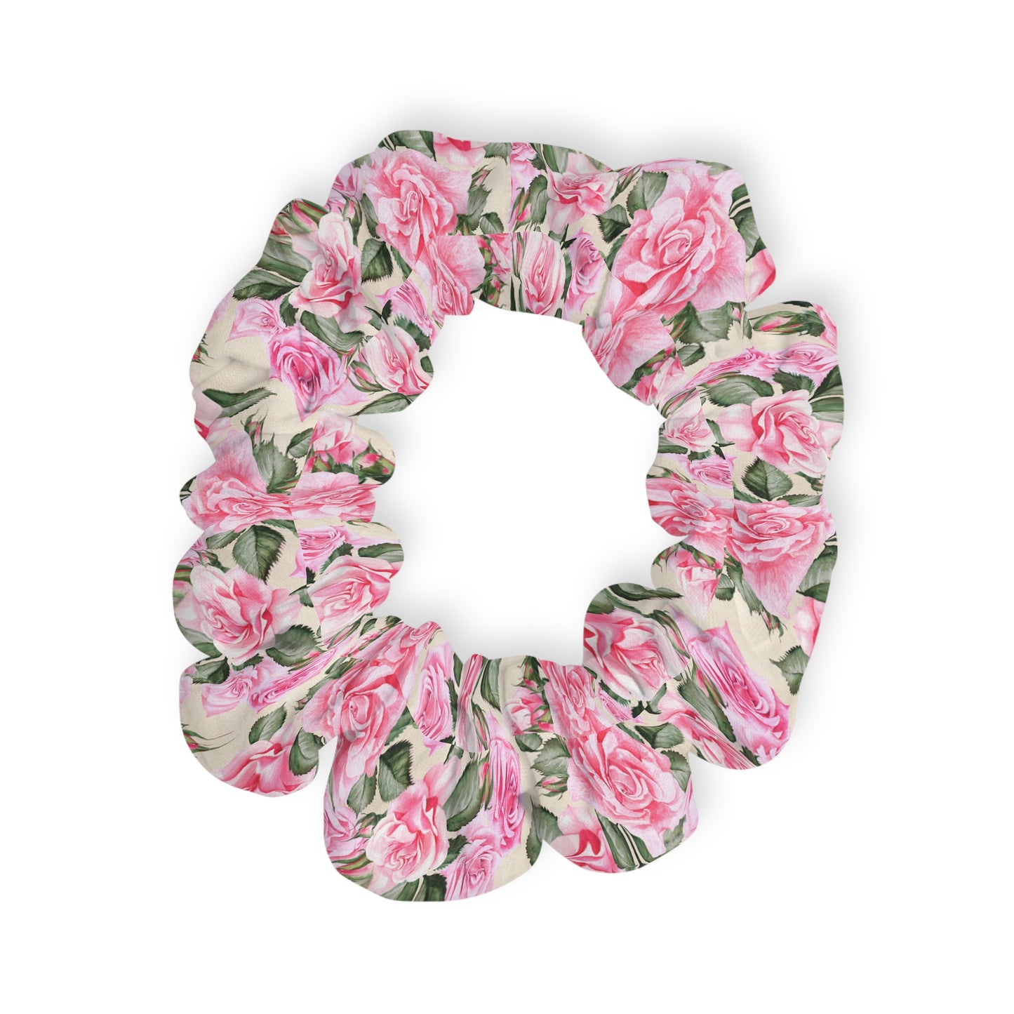 Floral Pink Peony Scrunchie — Vintage Garden Hair Accessory
