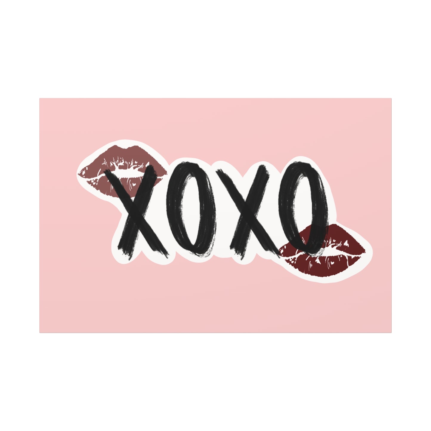 XOXO Kiss Wall Canvas — Pink Romantic Home Décor for Valentine’s Day