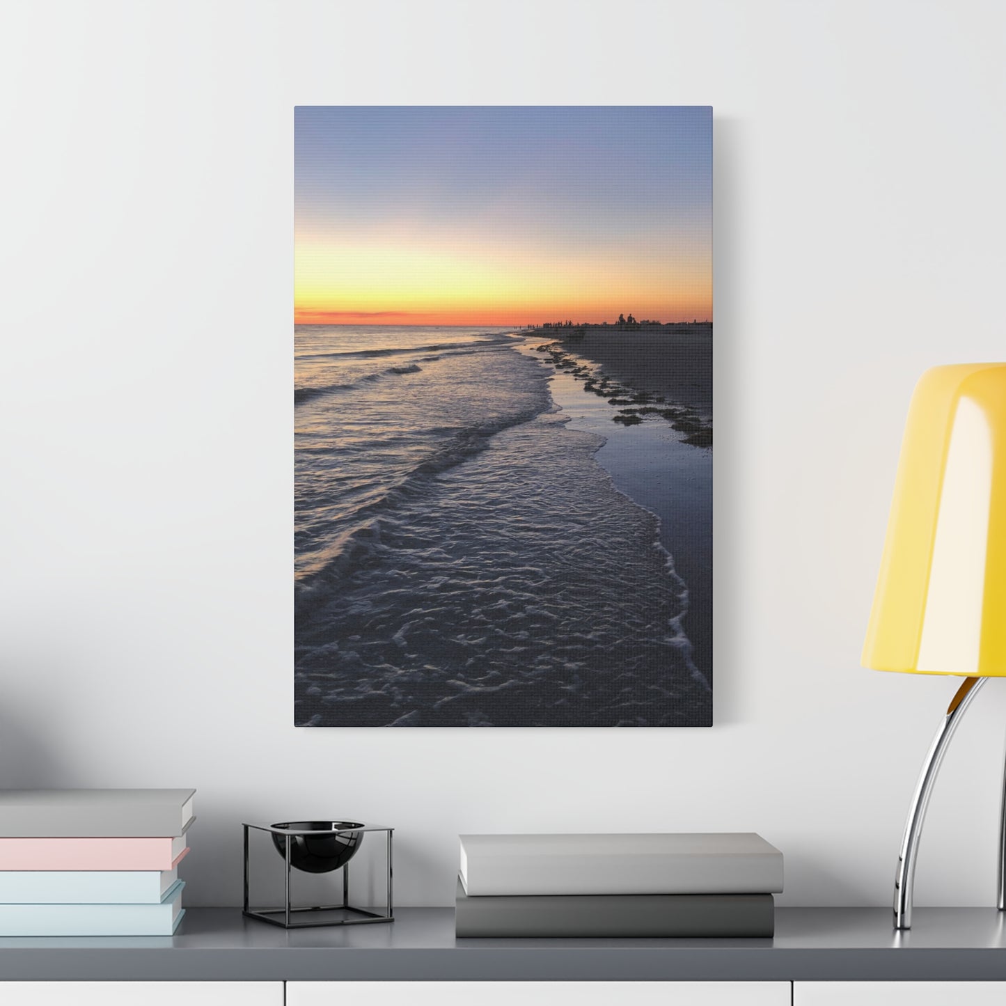 Sunset Beach Canvas Print — Coastal Wall Art for Living Room & Bedroom