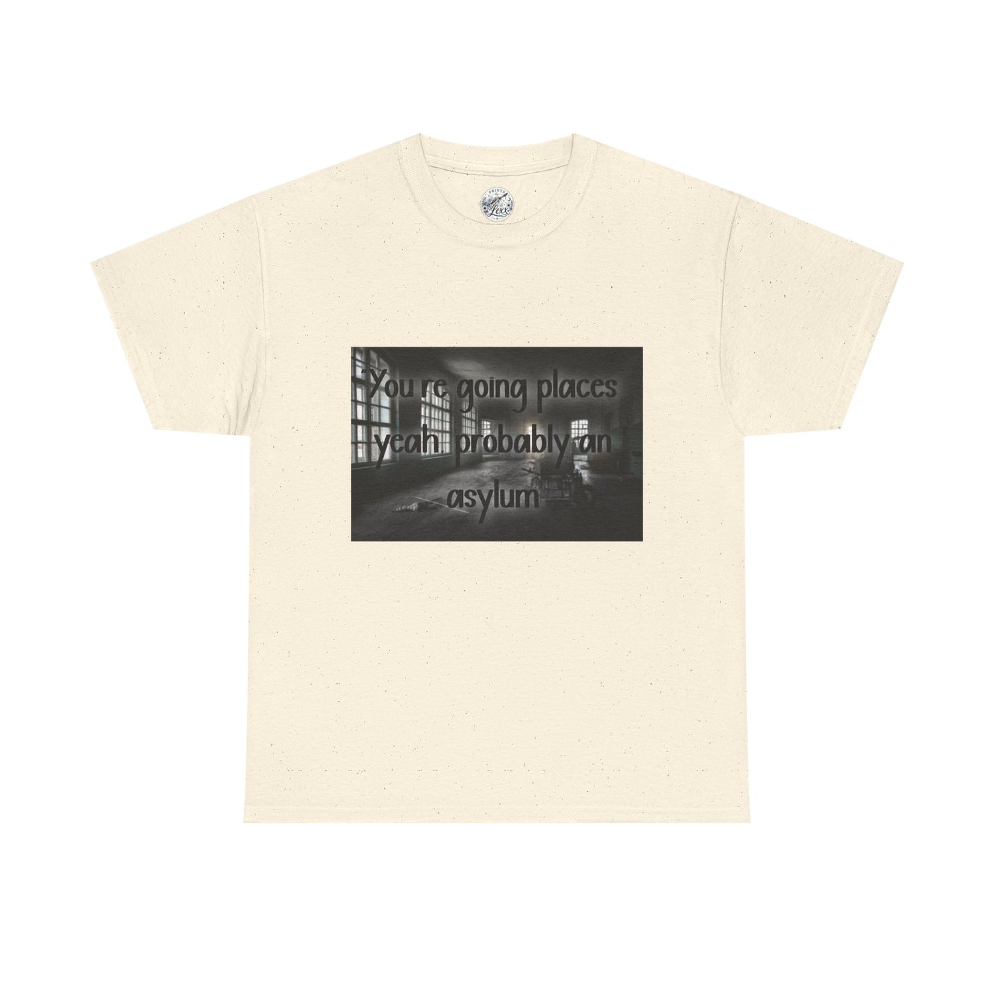 Dark Asylum Photo Tee — "You're Going Places, Yeah Probably the Asylum"