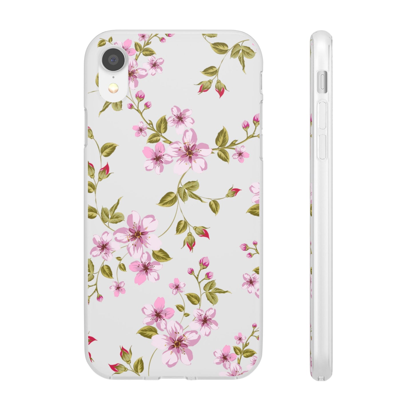 Floral Pink Blossom Flexi Case — Slim Protective Phone Case with Watercolor Cherry Blossom Design
