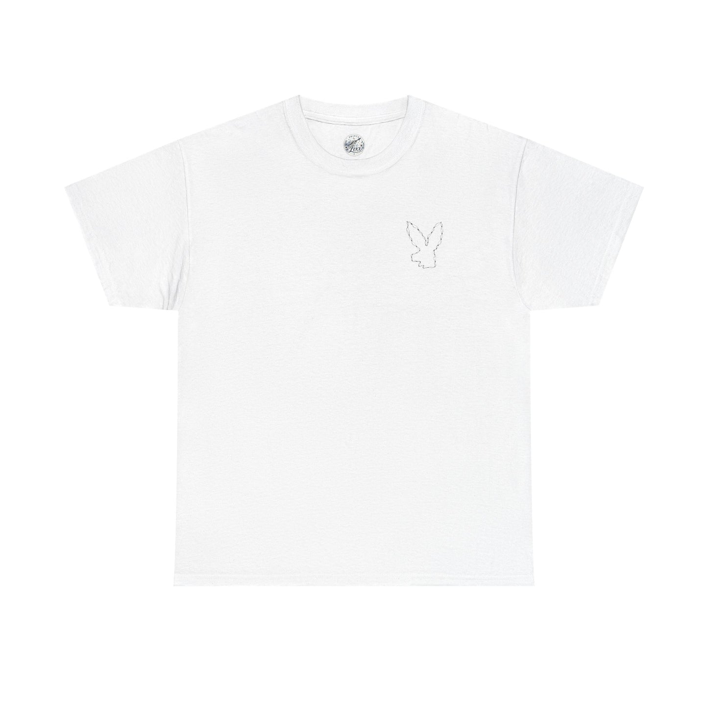 Bunny Outline Tee — Minimal Floral Rabbit Graphic T‑Shirt