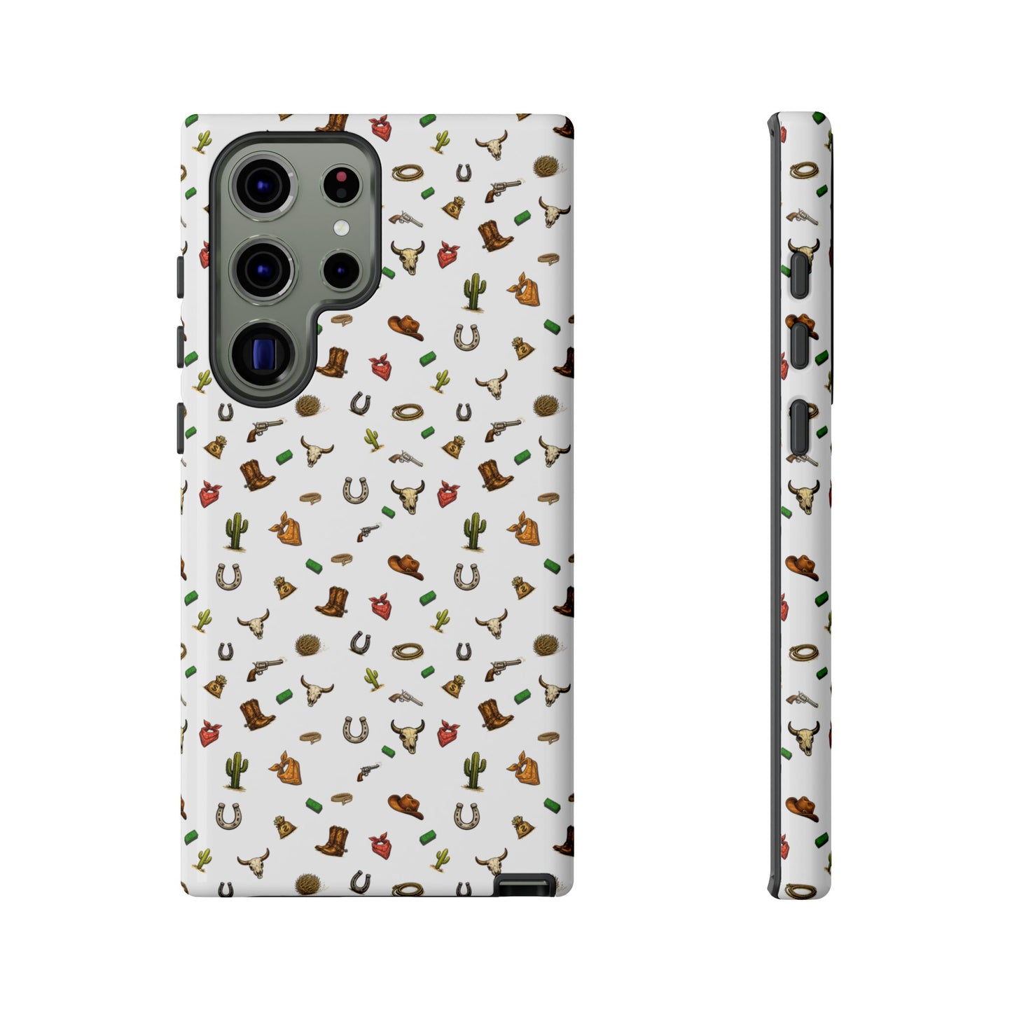 Western Pattern Phone Case — Cowboy Boots, Hats, Horseshoes & Cactus Tough Case