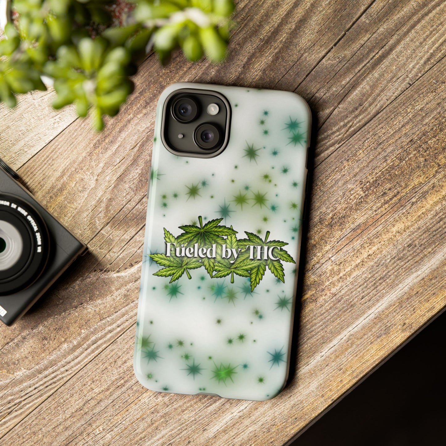 Phone Case — “Fueled by THC” Green Leaf Design