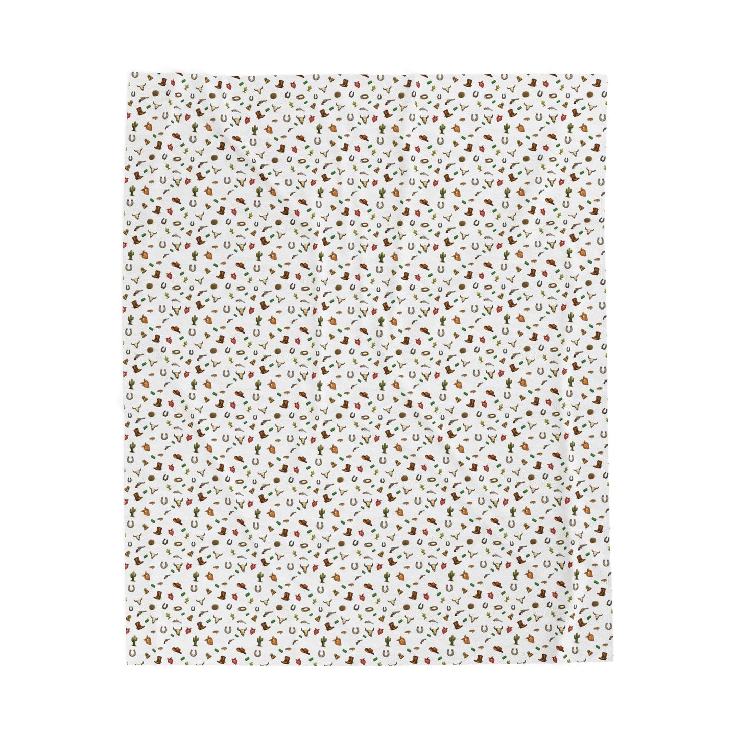 Western Velveteen Plush Blanket — western Pattern Cozy Throw