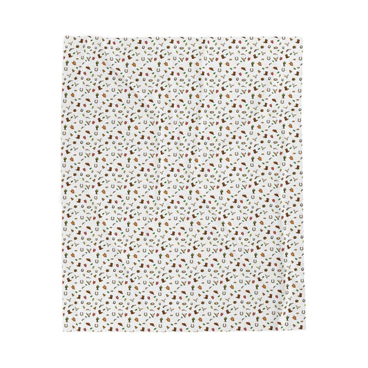 Western Velveteen Plush Blanket — western Pattern Cozy Throw