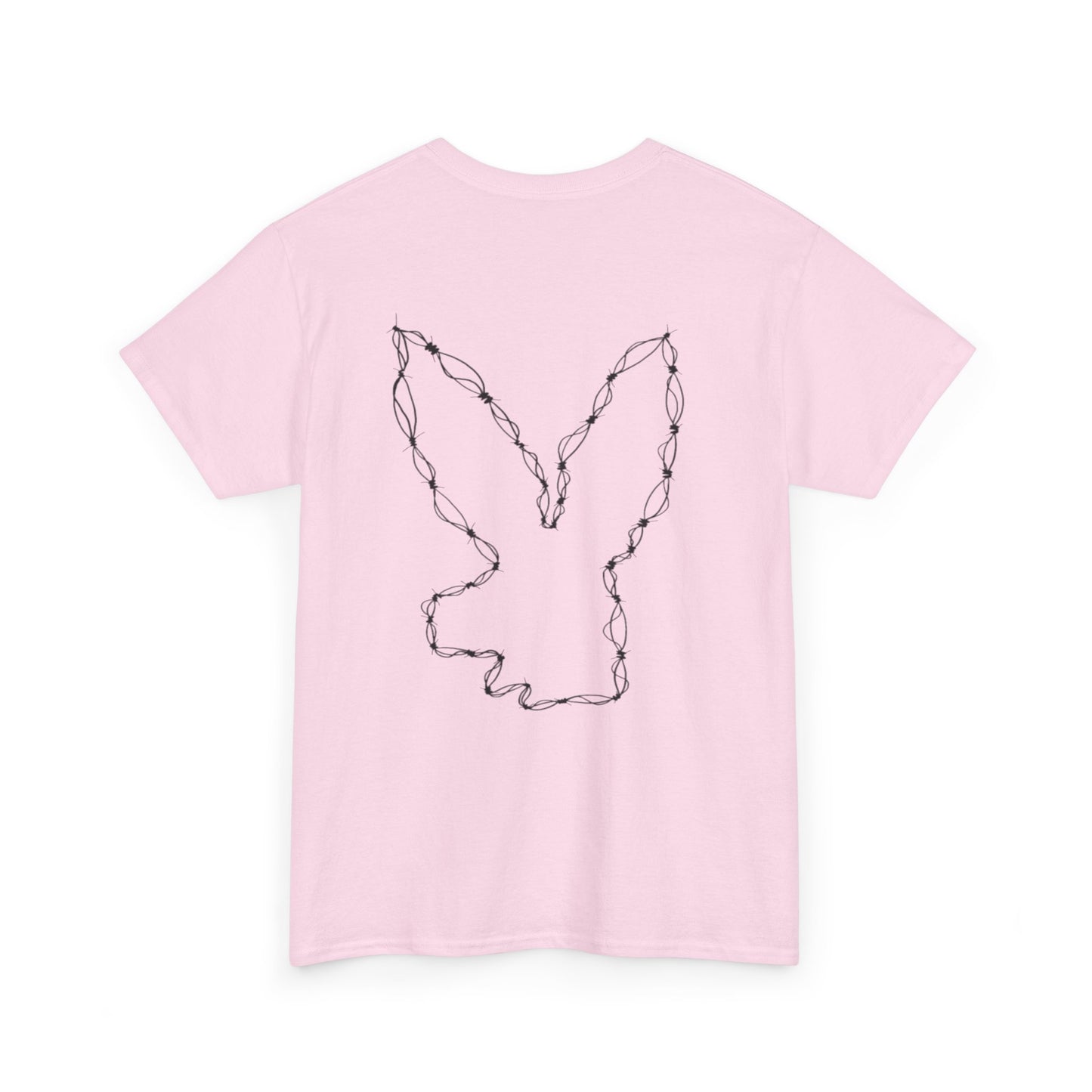 Bunny Outline Tee — Minimal Floral Rabbit Graphic T‑Shirt