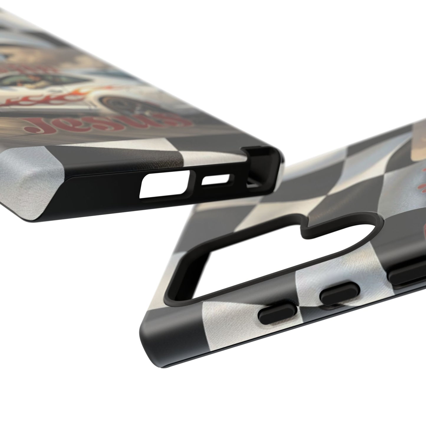 Phone Case — "Dragin' With Jesus" Racing Checkered flag - Samsung / Google phones