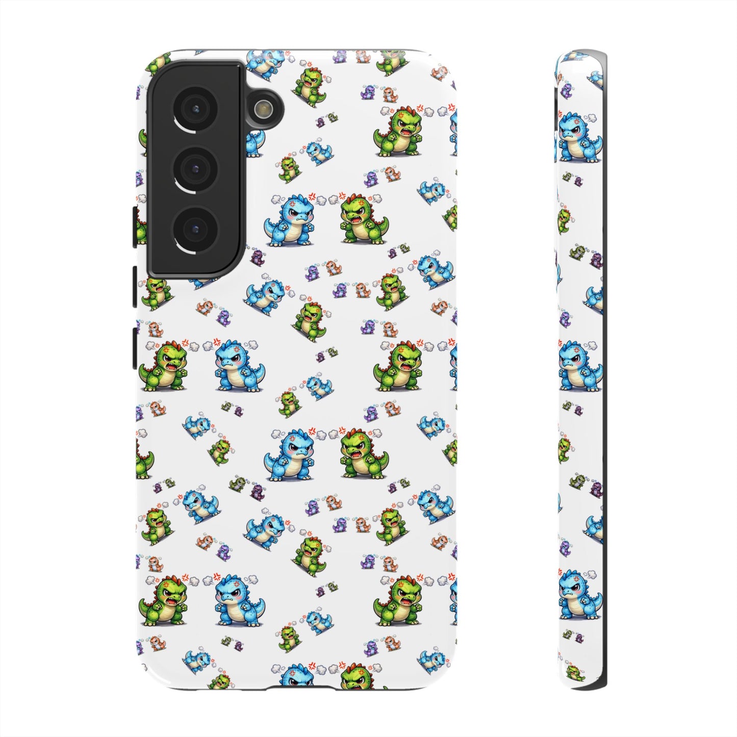 Cute Dino Pattern Phone Case — Playful Cartoon Dinosaur Tough Phone Cover