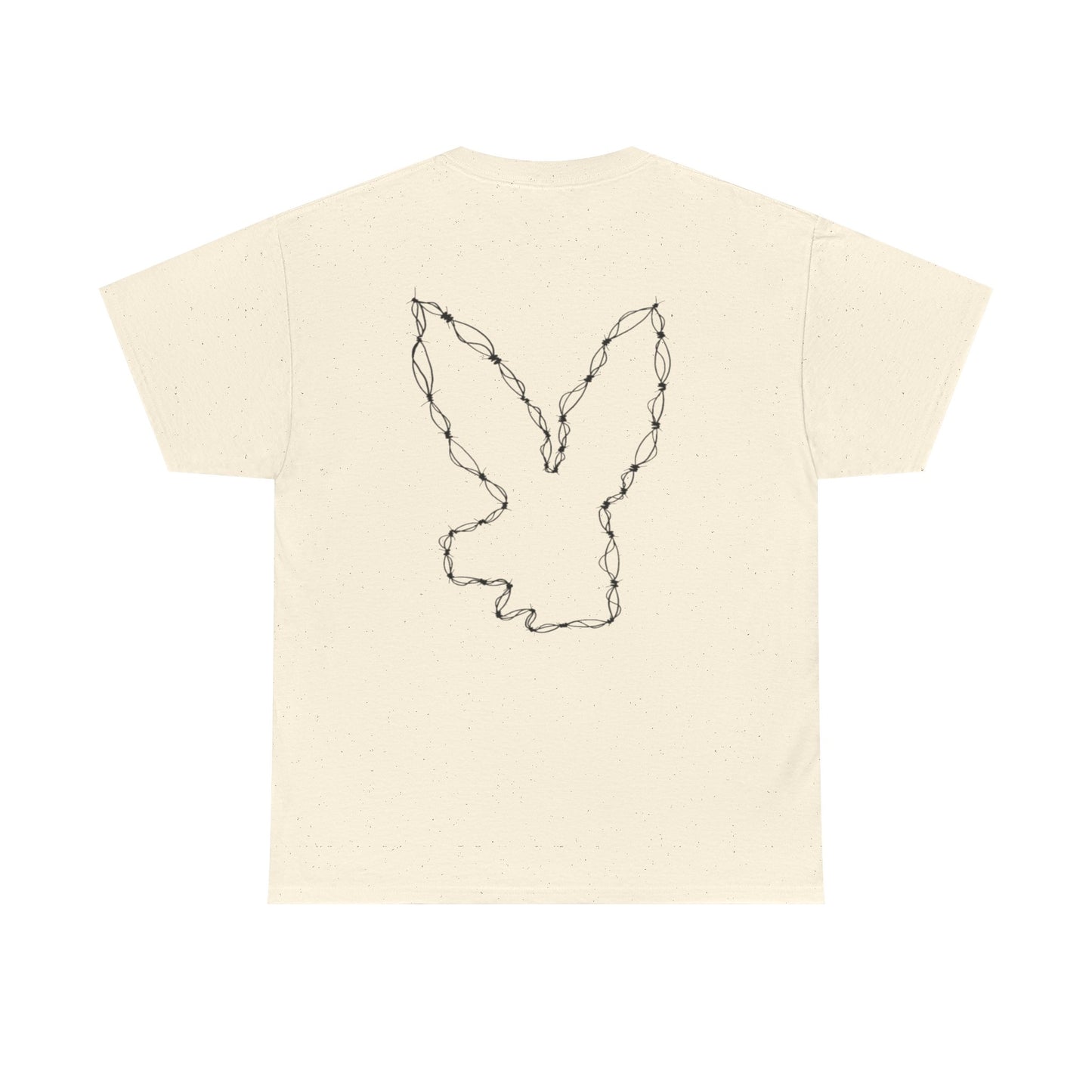 Bunny Outline Tee — Minimal Floral Rabbit Graphic T‑Shirt