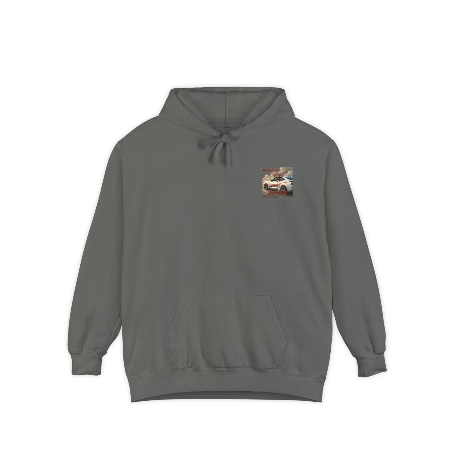 Dragin with Jesus Hoodie — Small Chest Print