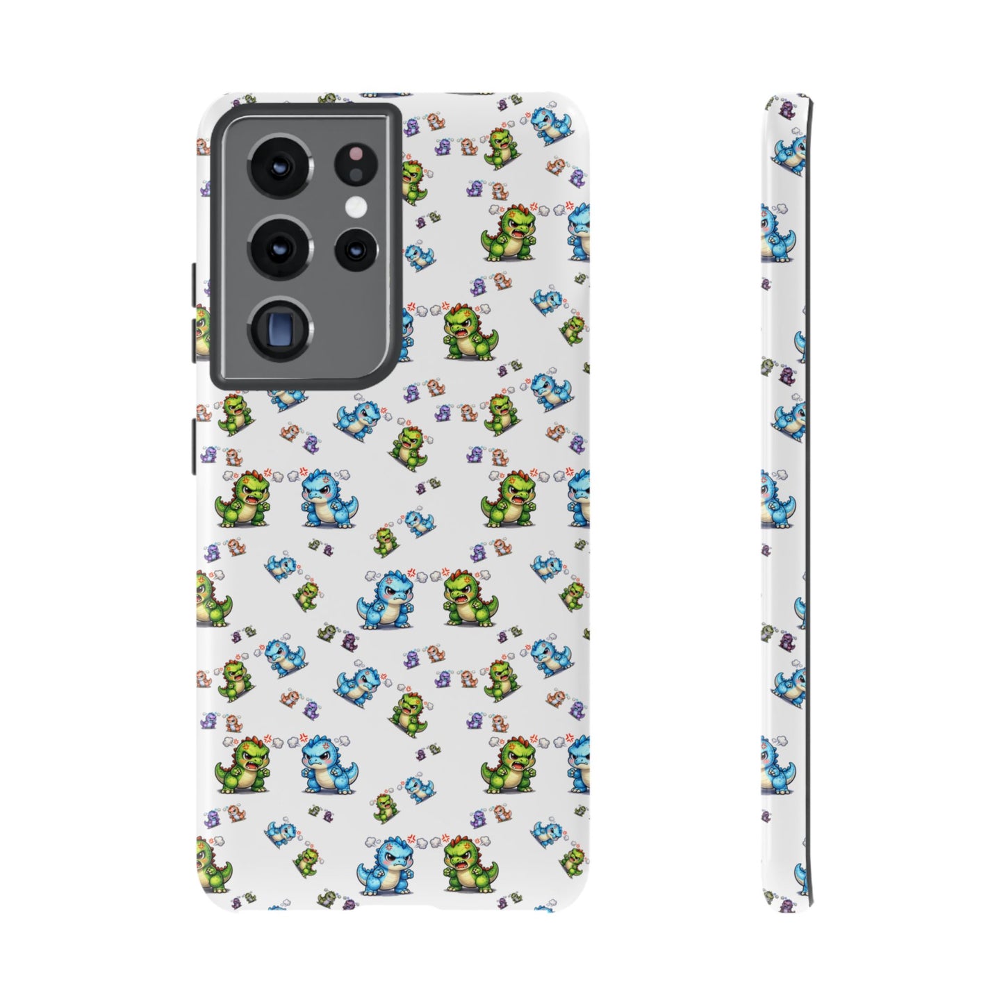 Cute Dino Pattern Phone Case — Playful Cartoon Dinosaur Tough Phone Cover