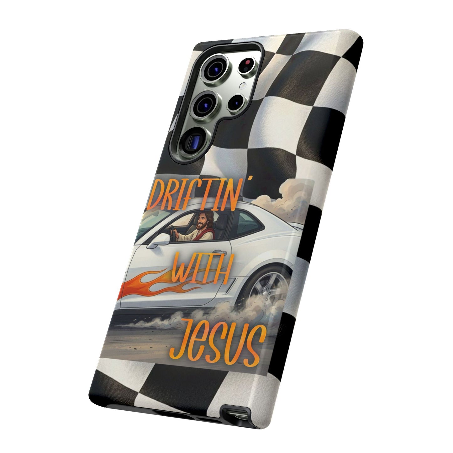 Phone Case — "Driftin' With Jesus" Racing Crosscheck Design - Samsung/ Google phones