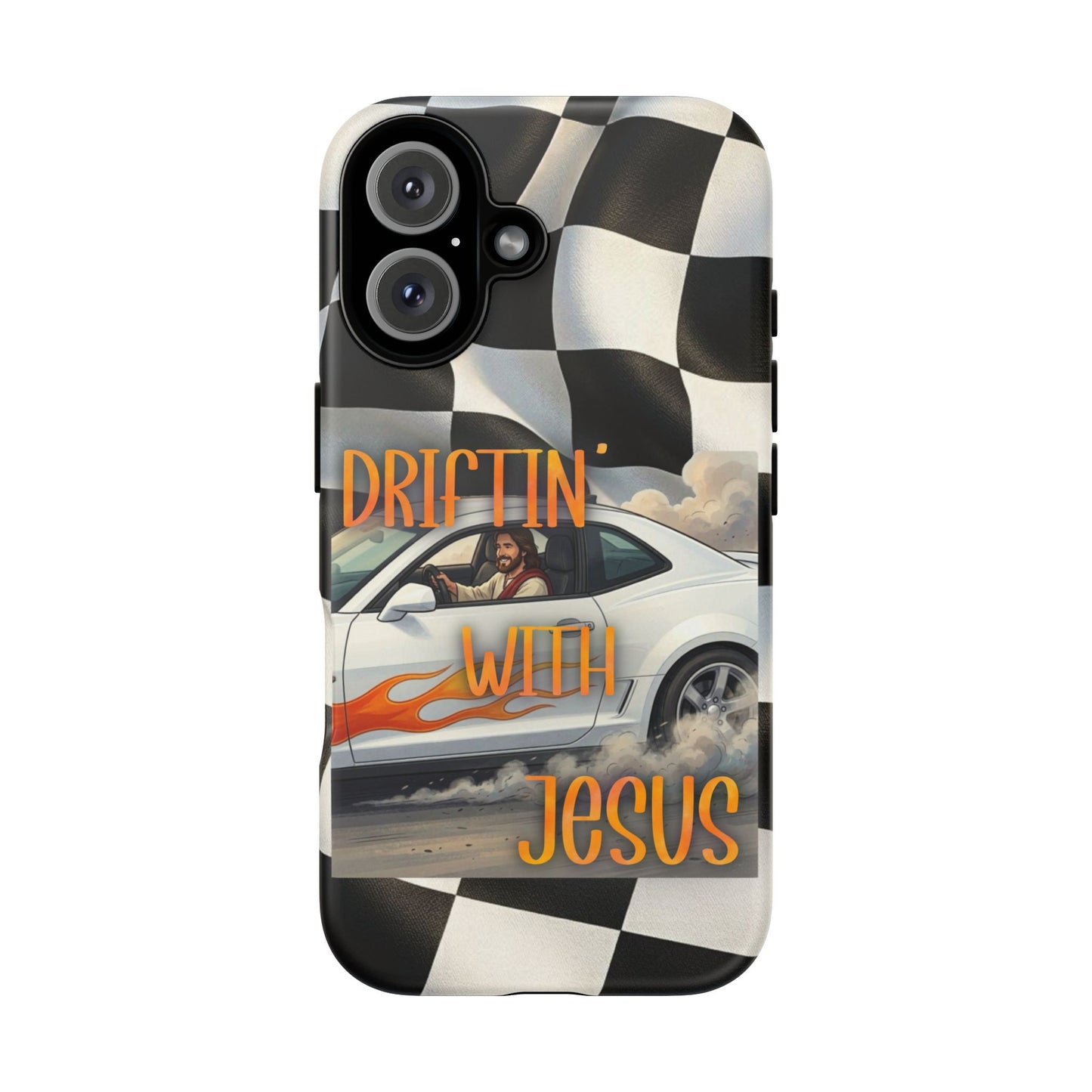 Phone Case — "Driftin' with Jesus" Racing Flag Design- iPhone