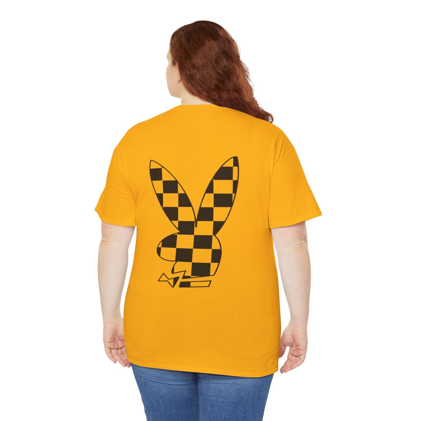 Checkerboard Bunny Tee — Retro Skate-Inspired Graphic T-Shirt