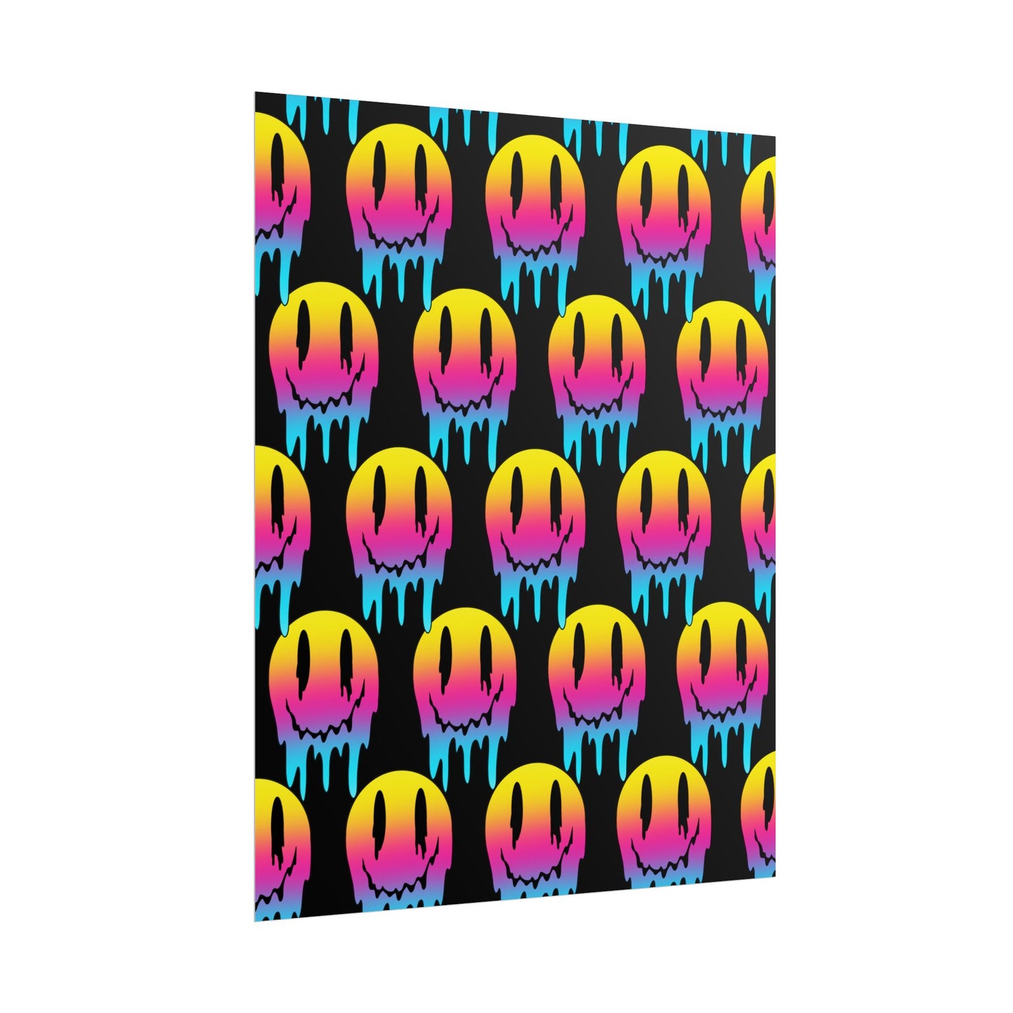 Neon Drip Smiley Poster