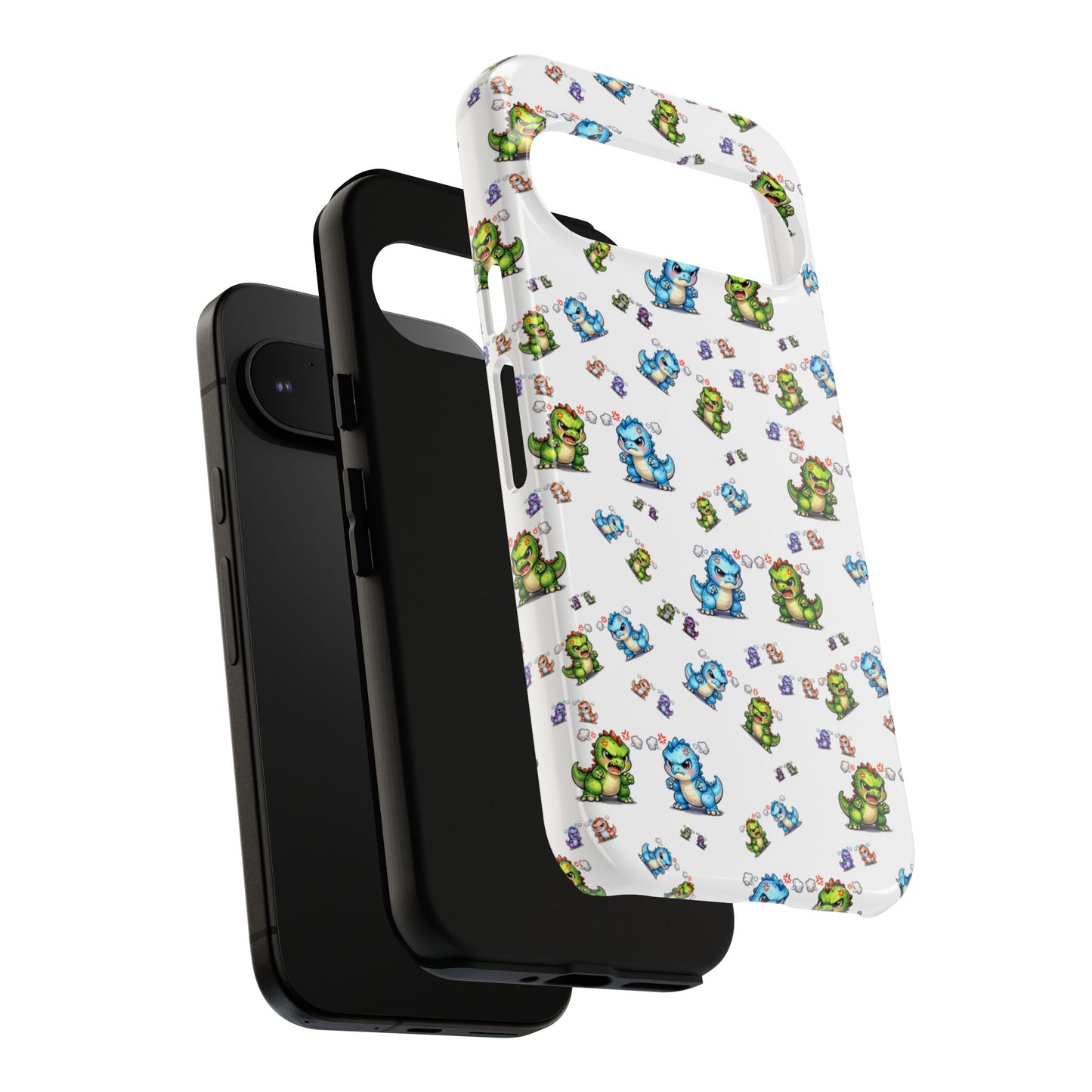 Cute Dino Pattern Phone Case — Playful Cartoon Dinosaur Tough Phone Cover