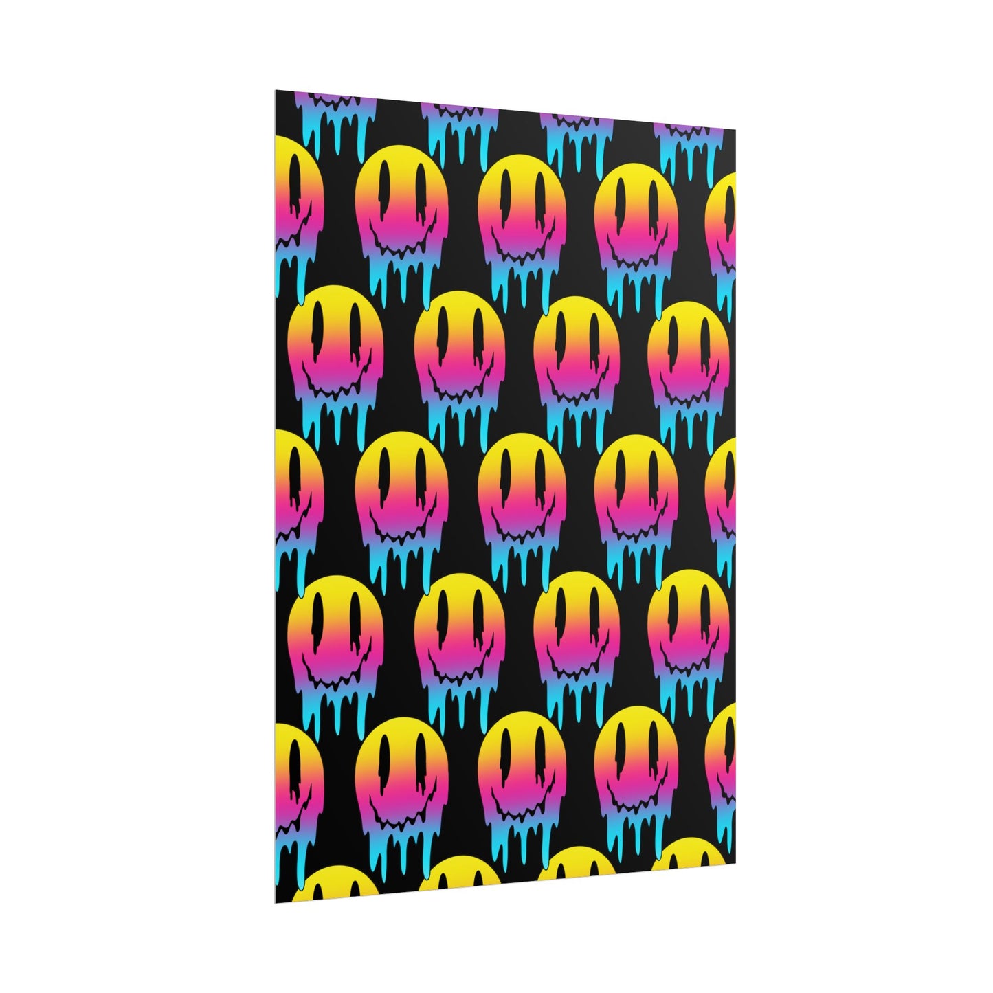 Neon Drip Smiley Poster