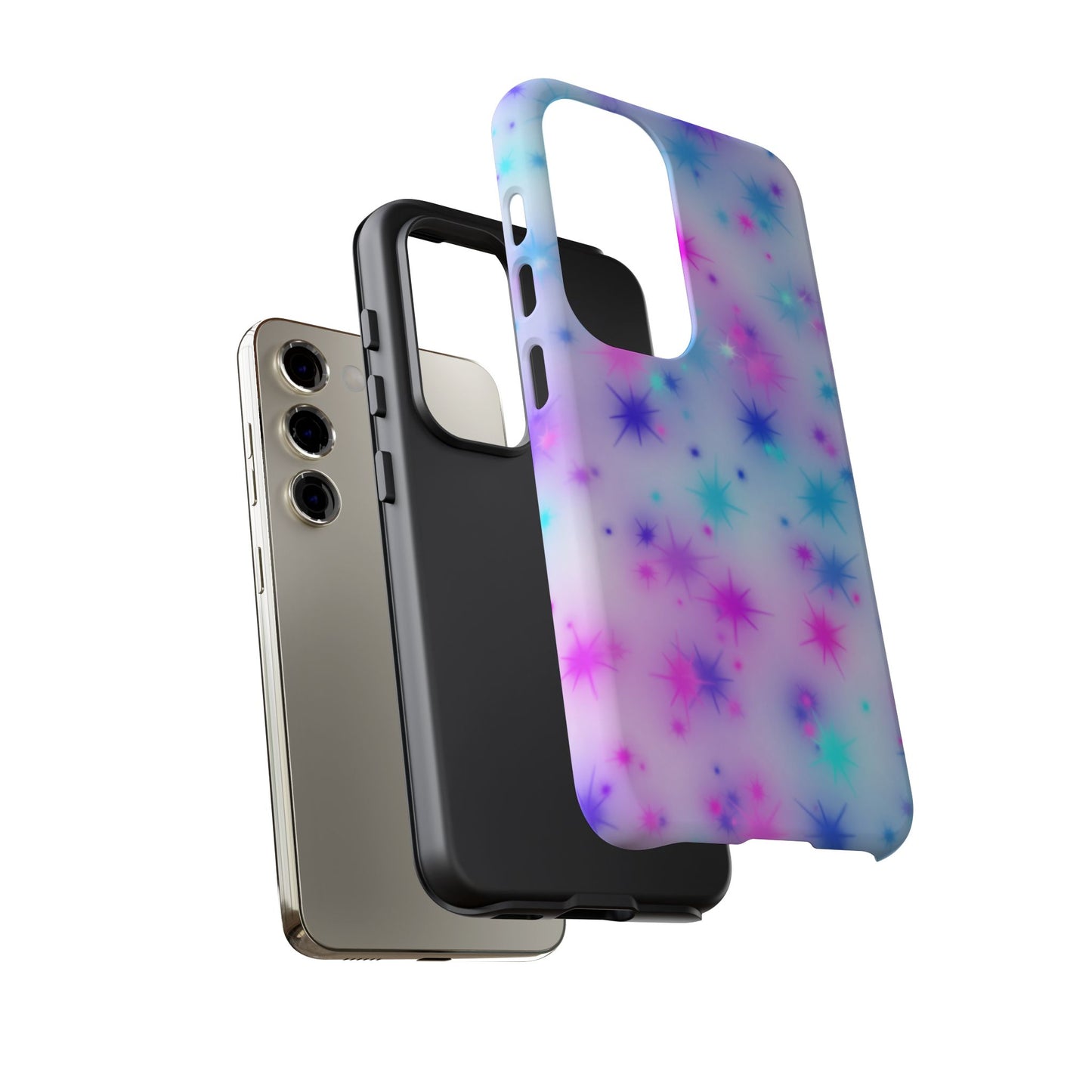 Galaxy Sparkle Tough Phone Case - Pastel Starburst Protective Cover