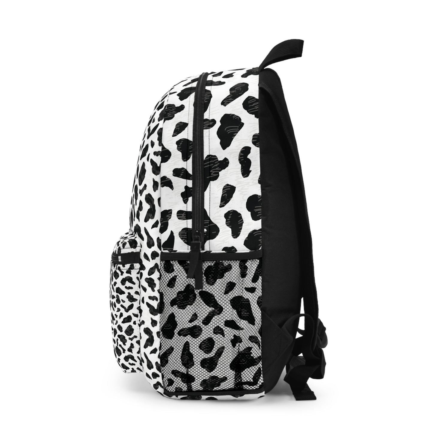 Cow Print Backpack - Black & White Animal Print School Bag