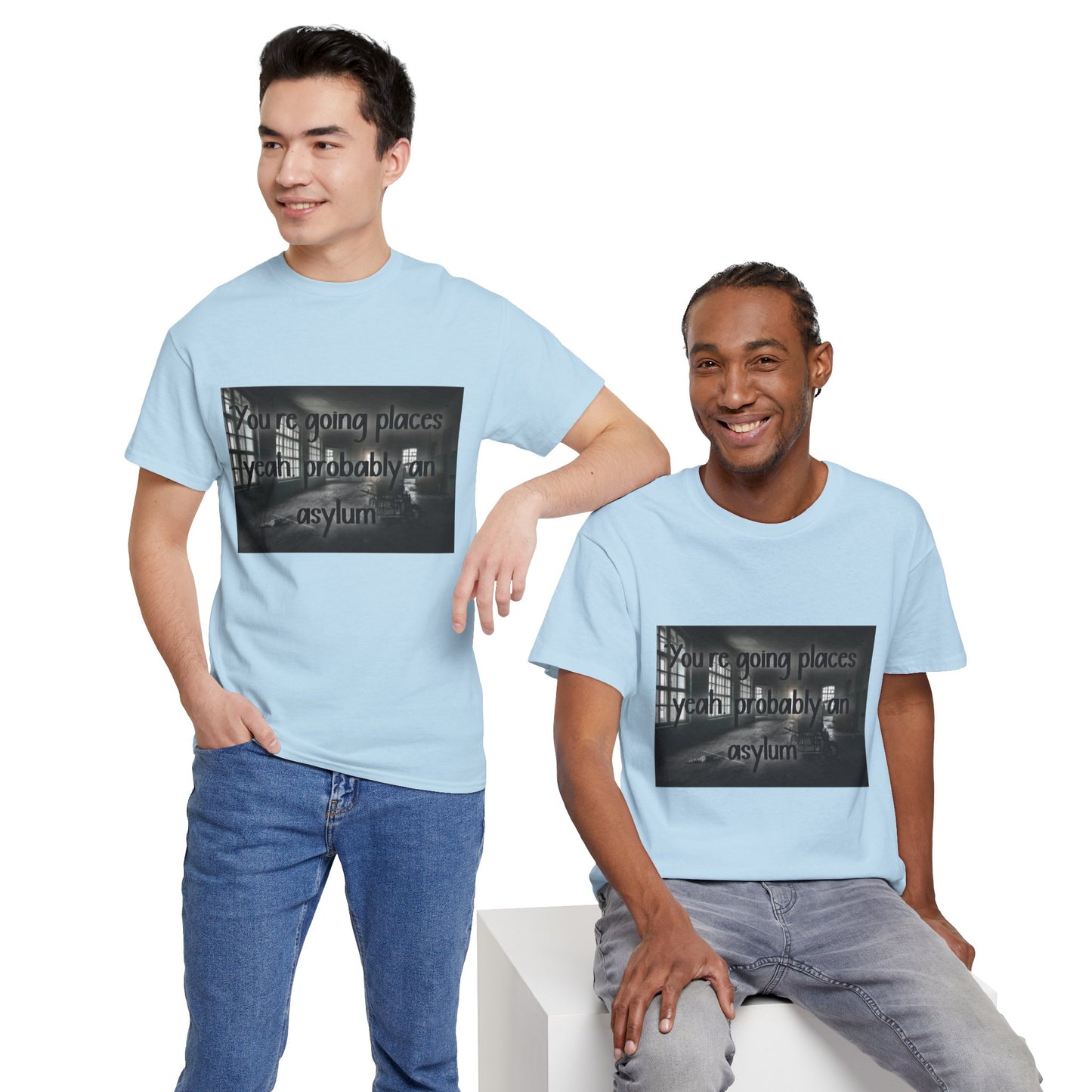 Dark Asylum Photo Tee — "You're Going Places, Yeah Probably the Asylum"