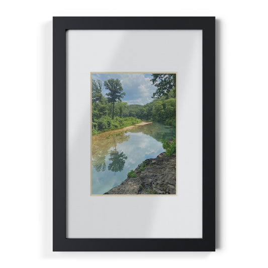 Black Framed Landscape Poster — River Reflection Wall Art