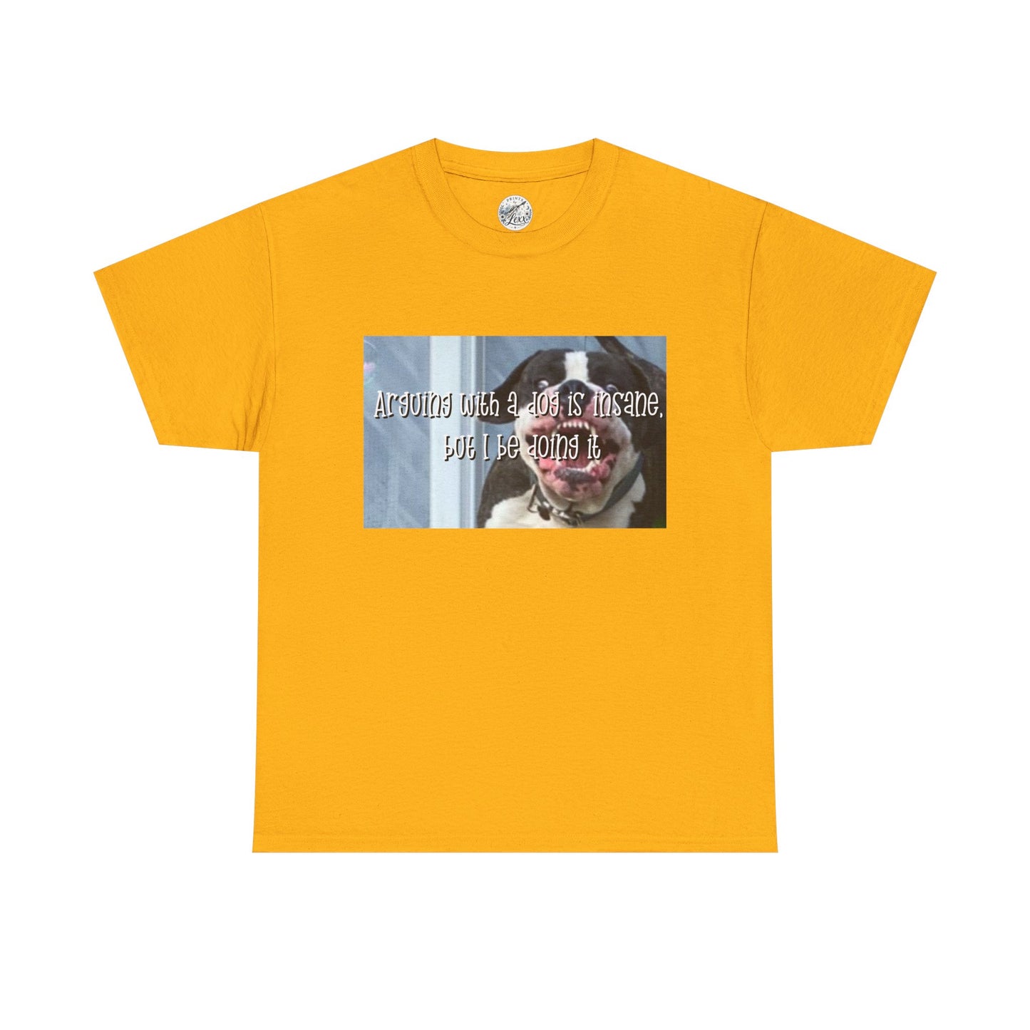 Funny Dog Meme T‑Shirt – “Arguing with a dog is insane but I be doin it” Graphic Tee