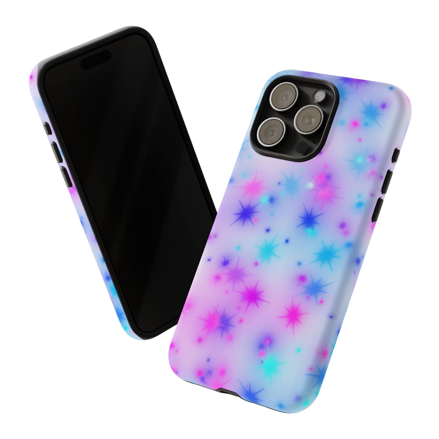 Galaxy Starburst Tough Phone Case — Pastel Pink & Blue Sparkle Protective Cover