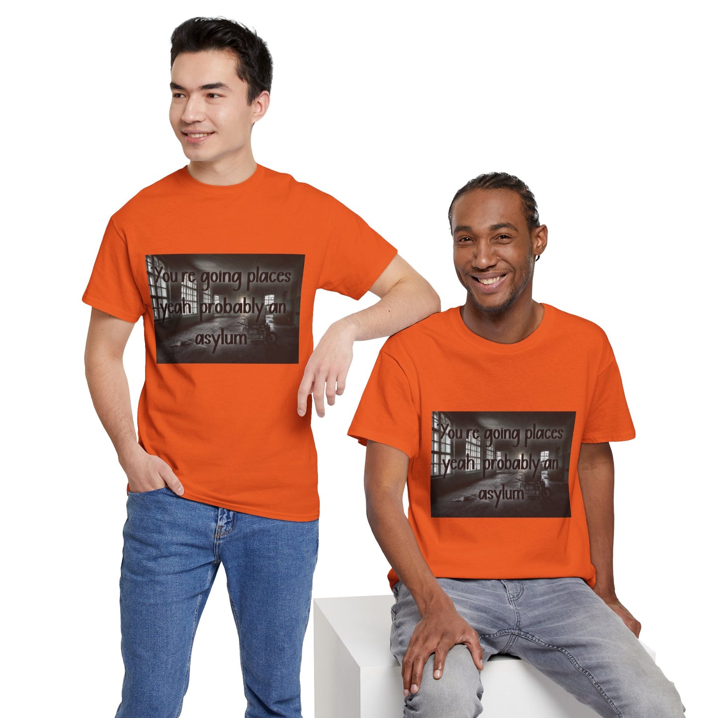 Dark Asylum Photo Tee — "You're Going Places, Yeah Probably the Asylum"