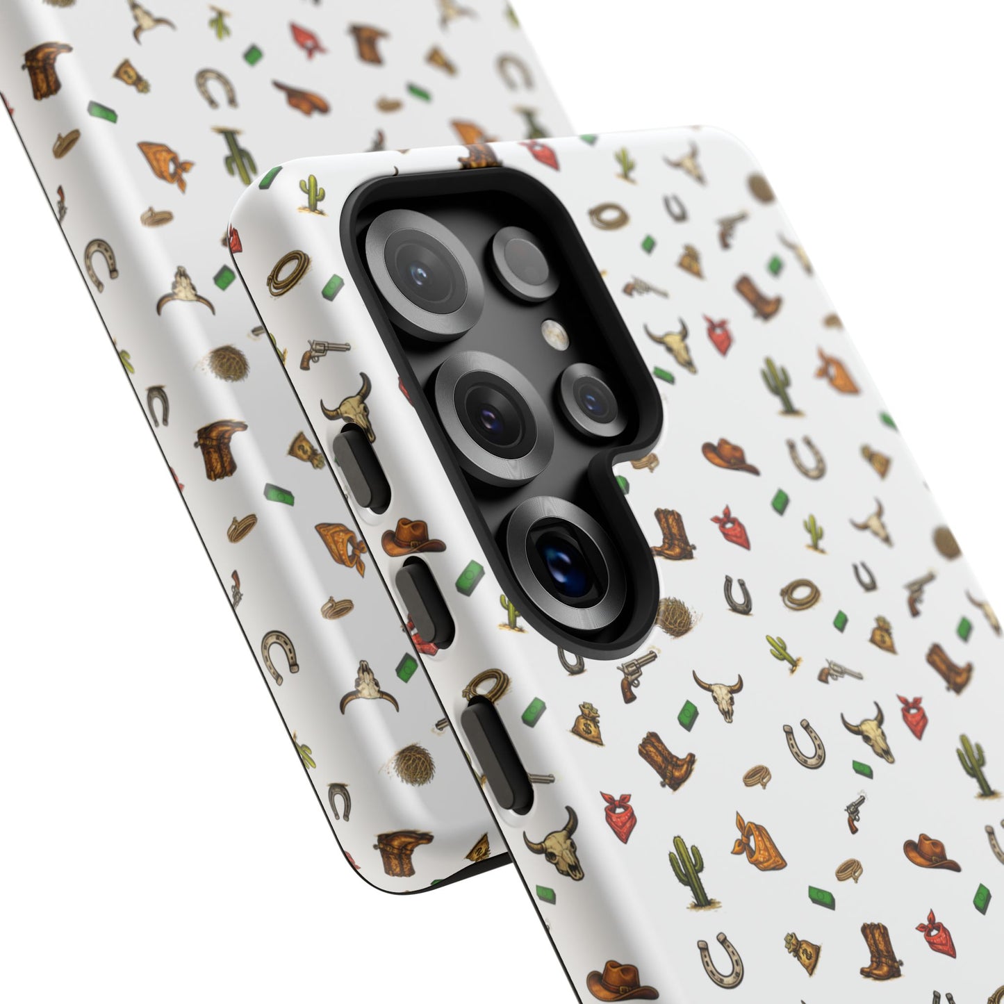 Western Pattern Phone Case — Cowboy Boots, Hats, Horseshoes & Cactus Tough Case