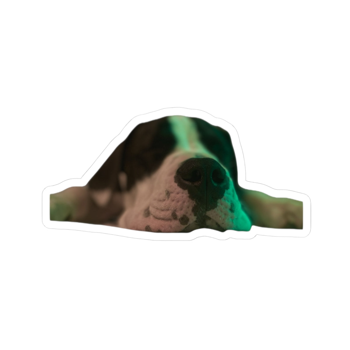 Sleepy Dog Kiss-Cut Sticker — Cute Resting Puppy Laptop Decal